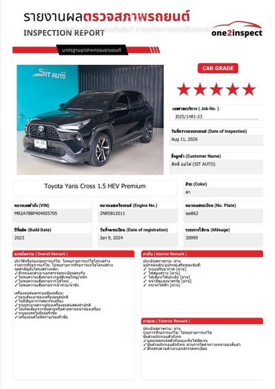 Toyota Yaris Cross 2024 1.5 HEV Premium Utility-car ไฮบริด ไม่ติดแก๊ส เกียร์อัตโนมัติ ดำ รูปที่ 2