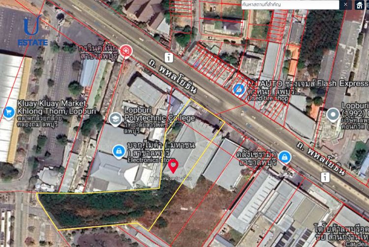 ที่ดินติดถนนพหลโยธิน 4-2-88 ไร่  (ใกล้กับโลตัสลพบุรี 120 เมตร ) อ.เมืองลพบุรี จ.ลพบุรี