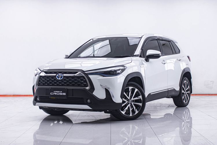 Toyota Corolla Cross 2022 1.8 Hybrid Premium Utility-car ไฮบริด ไม่ติดแก๊ส เกียร์อัตโนมัติ ขาว
