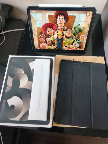 64 GB iPad Air 5 Wi-Fi 64GB + Apple Pencil + เคส 2 อัน + ฟิล์มกระจก + กล่อง ครบชุด