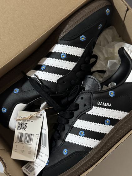 รองเท้าผ้าใบ หนังแท้ UK 5 | EU 38 | US 6.5 ดำ รองเท้า Adidas SAMBA OG W