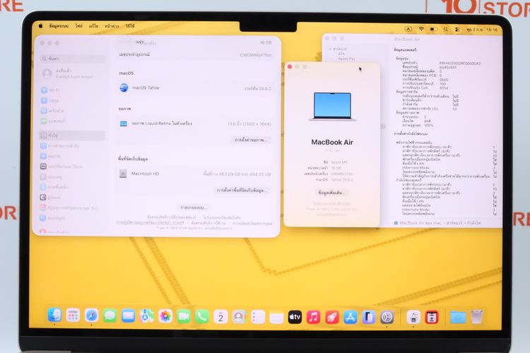 MacBook Air M5 13" 16.512GB รอบชาร์จแค่2เอง ประกัน 08.27 รูปที่ 3