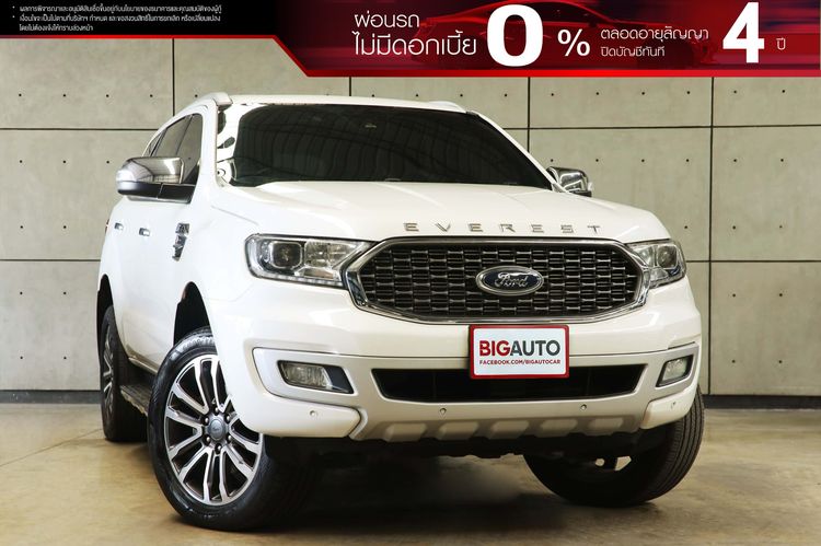 Ford Everest 2021 2.0 Bi-Turbo Titanium+ 4WD Utility-car ดีเซล ไม่ติดแก๊ส เกียร์อัตโนมัติ ขาว