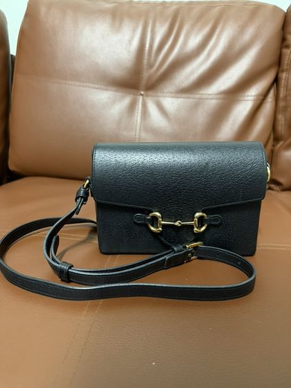 หนังแท้ หญิง อื่นๆ กระเป๋า GUCCI Horsebit 1955 Shoulder Bag Calfskin Leather Black