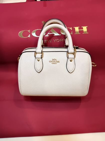 หนังแท้ หญิง ขาว COACH Mini Rowan CH157 แท้ สี Chalk สภาพสวย ใบเล็กน่ารัก พร้อมใช้