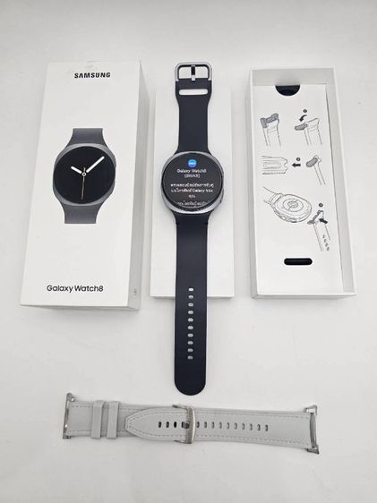 ซิลิโคน ดำ Galaxy watch 8 จอ44 มม. ประกัน ส.ค. 70 แถมสาย