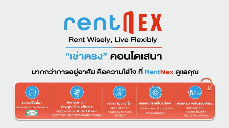 Sena Development ไม่อนุญาต ตกแต่งครบ 2025 ปล่อยเช่าเอง ห้องใหม่ แต่งครบ Niche Mono Bangpo ✨ 1 ห้องนอน 28 ตร.ม ✨ RentNex By SENA รูปที่ 2