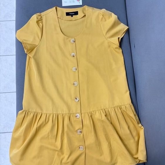 เดรส | จั๊มสูท แขนสั้น เดรสสั้น Pomelo สีเหลือง Size XS S