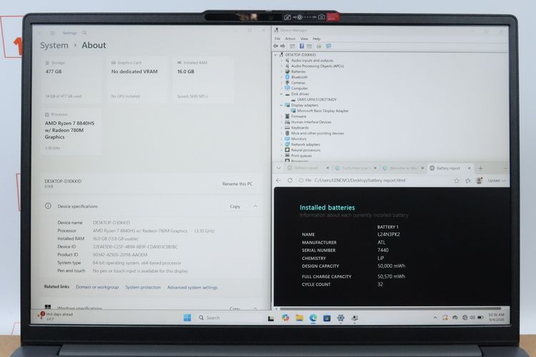 LENOVO IDEAPAD SLIM 3 Ryzen 7 8840HS RAM16.512GB  รูปที่ 2