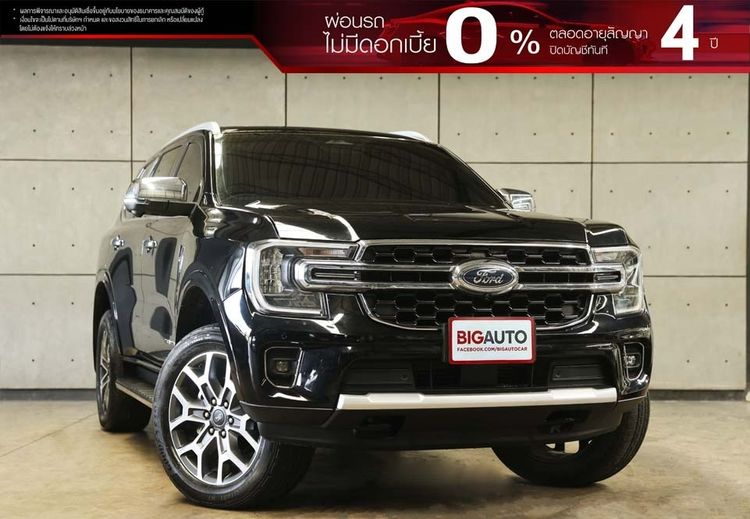 Ford Everest 2023 2.0 Bi-Turbo Titanium+ Utility-car ดีเซล ไม่ติดแก๊ส เกียร์อัตโนมัติ ดำ