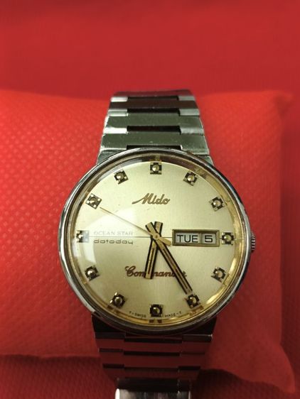 นาฬิกาข้อมือวินเทจ Mido Commander Ocean Star Datoday ระบบออโตเมติก หน้าปัดสีแชมเปญหรือหน้าทราย