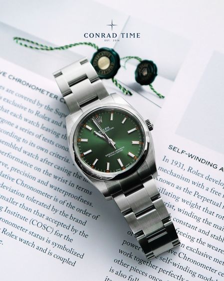 Rolex Oyster Perpetual 114200 Olive Green Dial Oyster Steel 2014+ 34mm. 