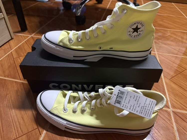รองเท้าผ้าใบ ผ้า UK 7.5 | EU 41 1/3 | US 9 Converse All Star หุ้มข้อ สีเหลือง มือ 1 ไซซ์ 26.5cm