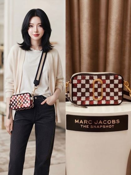 อื่นๆ หญิง หลากสี กระเป๋า used Marc Jacobs The Snapshot (Sequin Checkered - Red Multi) แท้ 💯