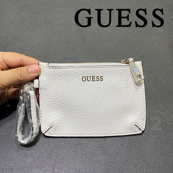 หนัง PU หญิง ขาว GUESS กระเป๋าใส่แบงค์พับ ใส่เหรียญ ใส่บัตร แบรนด์แท้