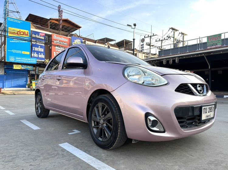 Nissan March 2016 1.2 E Sedan เบนซิน ไม่ติดแก๊ส เกียร์อัตโนมัติ ชมพู รูปที่ 3