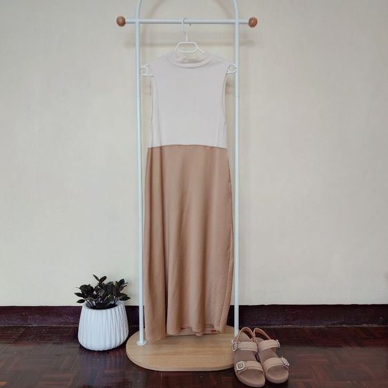 อื่นๆ ไม่มีแขน ZARA Two-Tone Long Dress ลุคสาวเกาหลี คาเฟ่ฮอป핑ต้องเข้า!