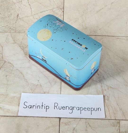 STARBUCKS®️ MOONCAKE BOX 2025 กล่องเหล็ก(กล่องเปล่า) ขนมไหว้พระจันทร์สตาร์บัคส์ สีฟ้า ฝาโค้ง ขนาด กว้าง 11 × ยาว 20 × สูง 11.3 ซม. รูปที่ 6