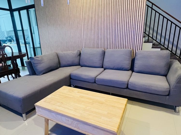 ผ้า เทา 4+ ที่นั่ง โซฟาเข้ามุมตัว L ขนาดใหญ่ 5 ที่นั่ง ของSB Furniture นั่งสบาย โครงสร้างแข็งแรง