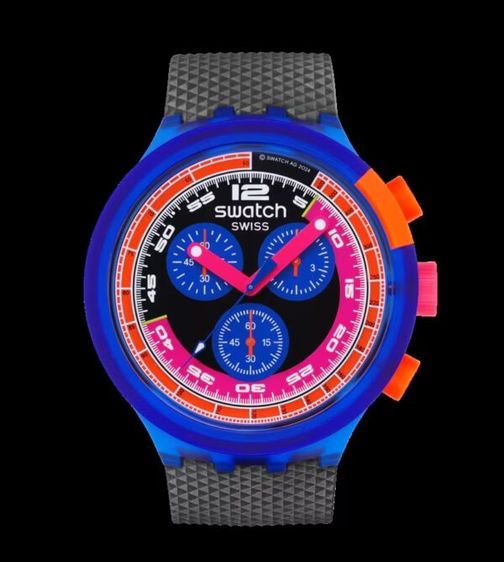 ดำ New Swatch Chrono Neon Party To The Max