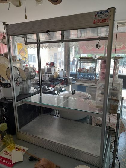 อุปกรณ์ร้านก๋วยเตี๋ยว ตู้กระจกขายอาหารขนาด43×81×103ซม.