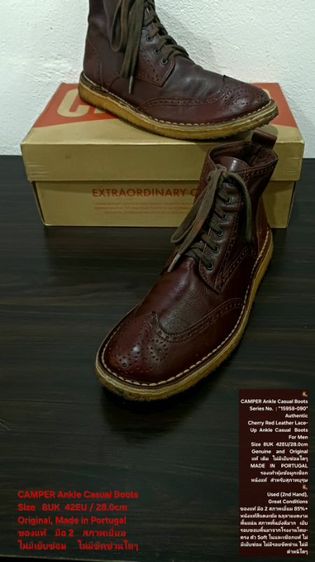 CAMPER Ankle Casual Boots, Men's 8UK 42EU/28.0cm Original Made in Portugal ของแท้ มือ 2 สภาพเยี่ยม, รองเท้า CAMPER หนังแท้ ไม่มีตำหนิใดๆ