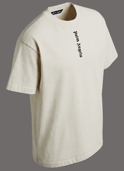 Palm Angels Vertical Logo T-Shirt Off-White รูปที่ 5