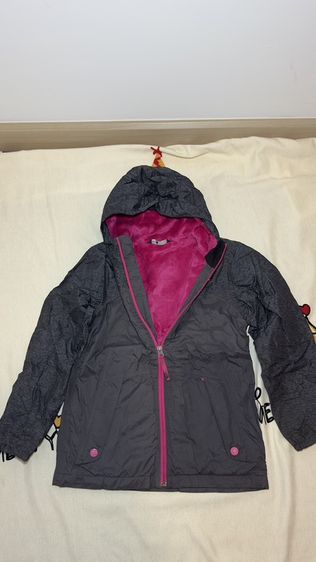 เสื้อแจ็กเก็ตมีฮู้ด The North Face สีเทา ด้านในบุขนนุ่มสีชมพู สินค้ามือสอง รูปที่ 2