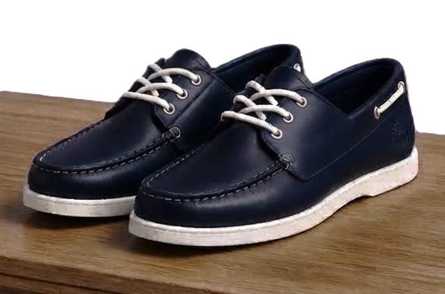 Timberland Classic 2-Eye Boat Shoe Navy Full-Grain  รูปที่ 2