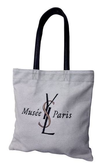 อื่นๆ ผ้า หญิง อื่นๆ YVES SAINT LAURENT Museum Shop Limited Original Tote Bag Grey Size S YSL Musée Paris Exhibition