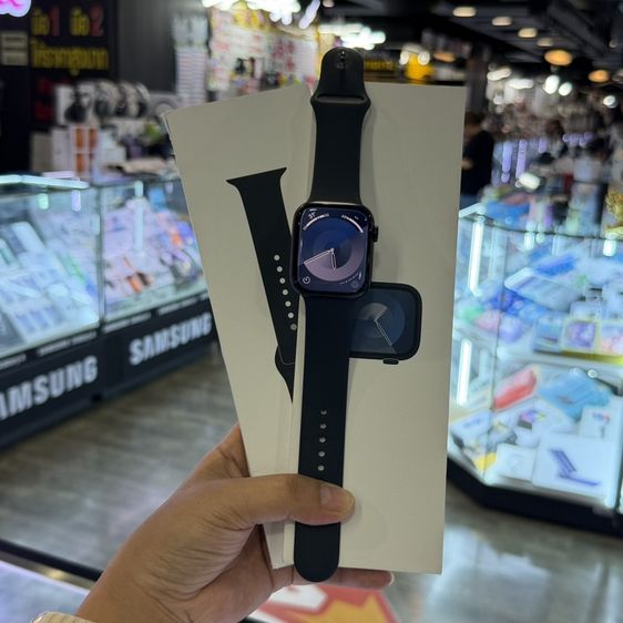 โลหะ ดำ Apple Watch Series9 45mm. GPS Aluminium Midnight เครื่องศูนย์ สภาพสวยมากๆ สุขภาพแบต100% ประกันศูนย์ถึง09/11/69 🩷🩷