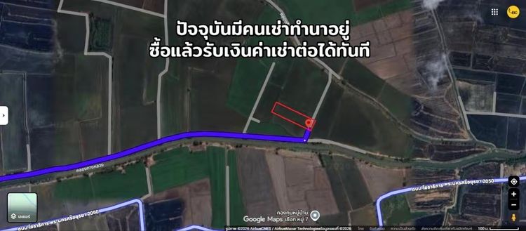 ขายด่วน ที่นาแปลงสวย 9 ไร่ 2 งาน 10 ตร.ว. ตำบลลาดงา อำเภอเสนา จ.พระนครศรีอยุธยา (เจ้าของขายเอง)  รูปที่ 4