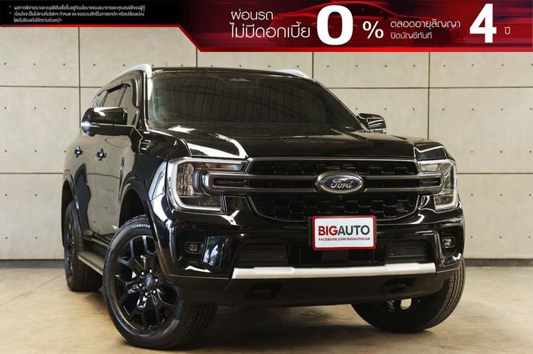 Ford Everest 2024 2.0 Bi-Turbo Titanium+ Utility-car ดีเซล ไม่ติดแก๊ส เกียร์อัตโนมัติ ดำ