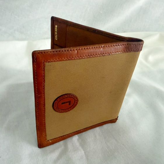Lancel Vintage Canvas Bifold Wallet" หรือ "กระเป๋าสตางค์สองพับ Lancel ผ้าแคนวาสขอบหนัง"