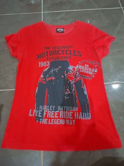 อื่นๆ เสื้อเชิ้ตและเสื้อผู้หญิง EU 34 แดง แขนสั้น ยี่ห้อ: Harley‑Davidson แท้ 💯