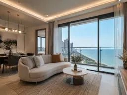 มีบางส่วน 2027 Seaspire Jomtien 2 Bedroom Condo 76.92 sqm Foreign Quota, Ocean-Side View