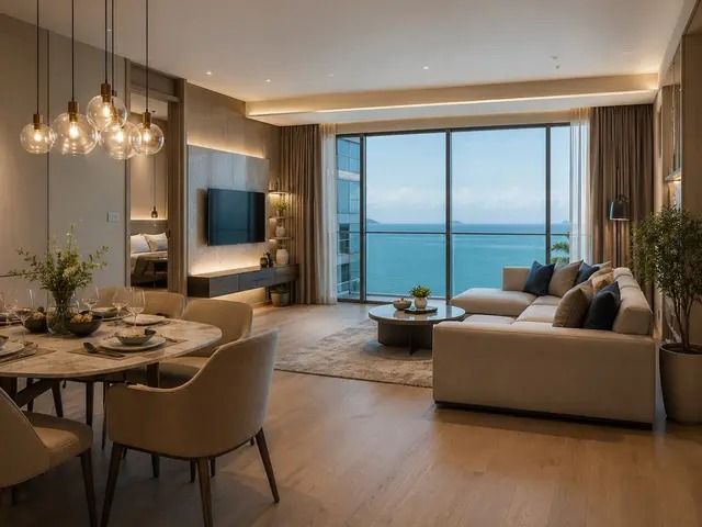 มีบางส่วน 2027 Seaspire Jomtien 2 Bedroom Condo 76.92 sqm Foreign Quota, Ocean-Side View รูปที่ 4