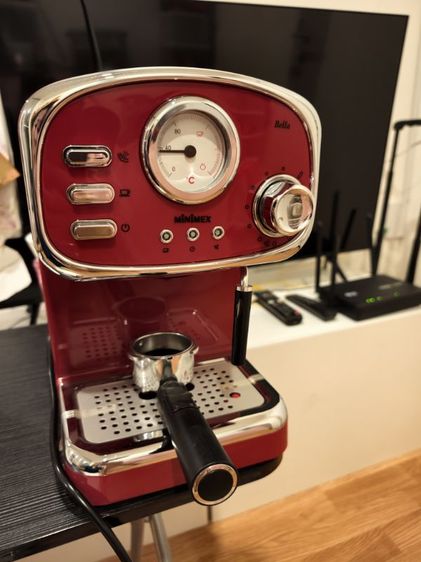 อุปกรณ์ทำเครื่องดื่ม เครื่องชงกาแฟแรงดัน MBL1-BLเครื่องชงกาแฟ MiniMex Bella Modern Retro Design (สีแดง)