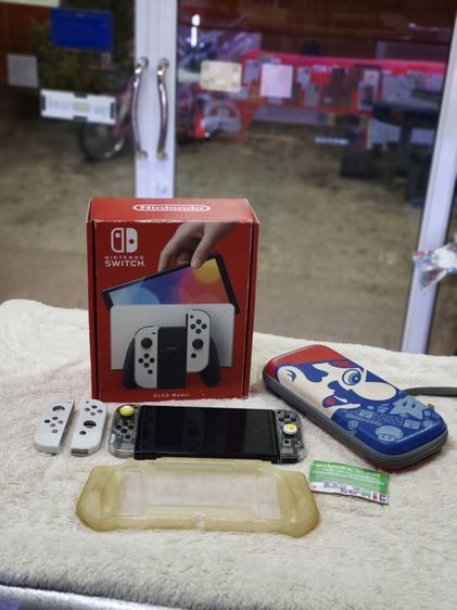 Nintendo Switch-H Oled Console White💥แปลงแล้ว 2 ระบบ เมม 512gb พร้อมเกมส์เต็มเครื่อง💥