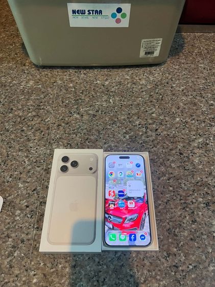 iPhone 256 GB ขายไอโฟน17ProMaxสีหายากSilver256กิ๊กสูนTrueยกกล่องอุปกรยังไม่แกะจอแท้เดิมๆกล้องไม่มีจุดไม่มีเลเซอรสภาพนี้หายากมากๆใช้งานดีถูกๆมากๆ