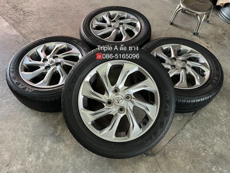 อื่นๆ อะลูมิเนียมอัลลอย 15" ✨ล้อแม็ก✨Toyota Vios ขอบ 15 พร้อมยาง 185-60-15 Maxxis ปลายปี 23