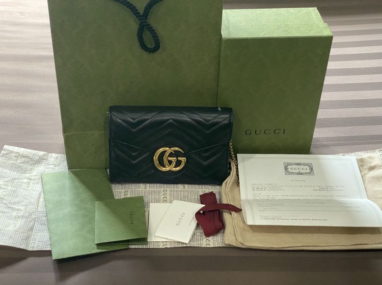 กระเป๋าสตางค์ GG Marmont wallet on chain รูปที่ 4