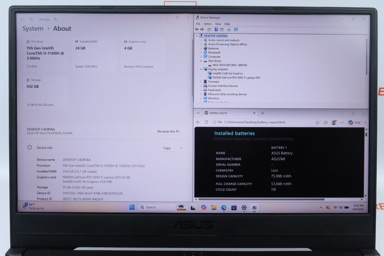 ASUS TUF DASH F15 CORE I5-11300H.RTX3050TI RAM24.1TB รูปที่ 2