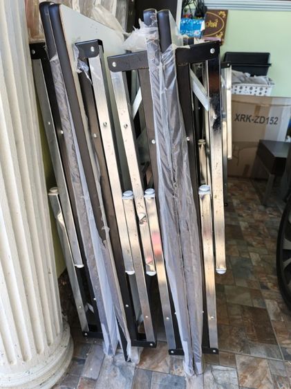โต๊ะพับหน้าขาว 25 มิล ผิวหน้าโฟเมก้า ขาเหล็ก 1.2 มิล ชุบโครเมี่ยม ขนาด 60×120×75 ซม รูปที่ 3