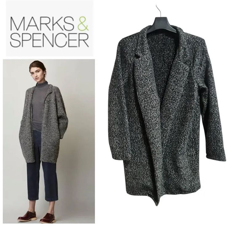 เสื้อแจ็คเก็ต | เสื้อคลุม ฟรีไซส์ เทา แขนยาว เสื้อโค้ทกันหนาวสไตล์เกาหลี Marks & Spencer แบรนด์แท้ 💯