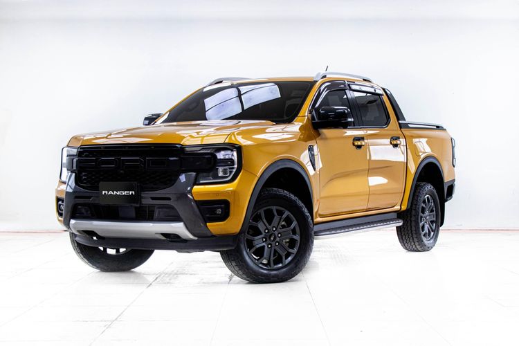 Ford Ranger 2023 2.0 Bi-Turbo 4WD Wildtrak Pickup ดีเซล ไม่ติดแก๊ส เกียร์อัตโนมัติ ส้ม