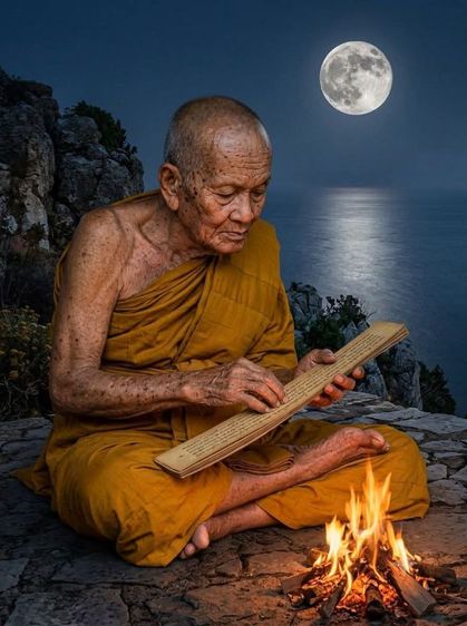 พระหลวงปู่ทวด เนื้อว่าน พิมพ์ต้อใหญ่ รุ่นแรก ปี2497 ไขว่านกากยายักษ์ขึ้นเต็มองค์ สภาพผ่านการใช้มาบ้างจากคนโบราณ เก่ามาก พิมพ์นี้พบเจอน้อยมาก รูปที่ 10
