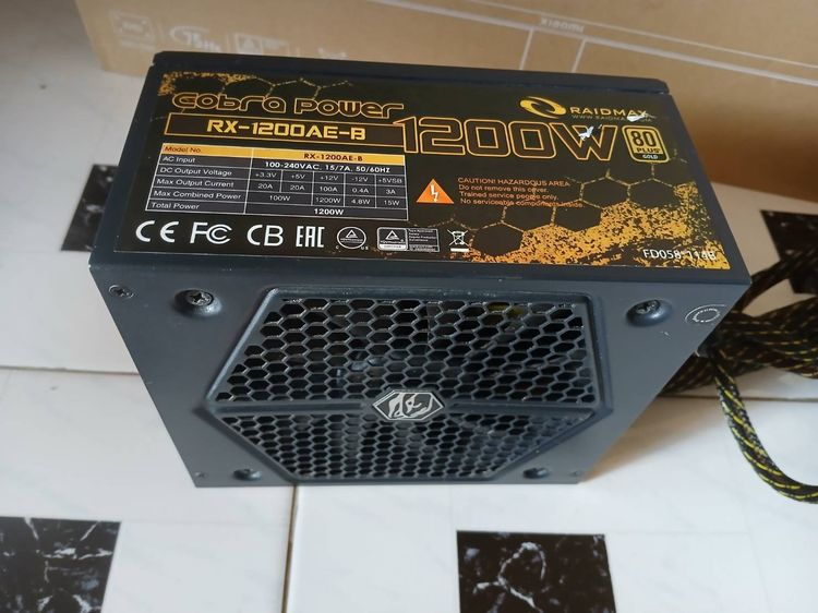 ขายมือสอง Raidmax Cobra Power 1200W 80Plus (รุ่น RX-1200AE-B) 