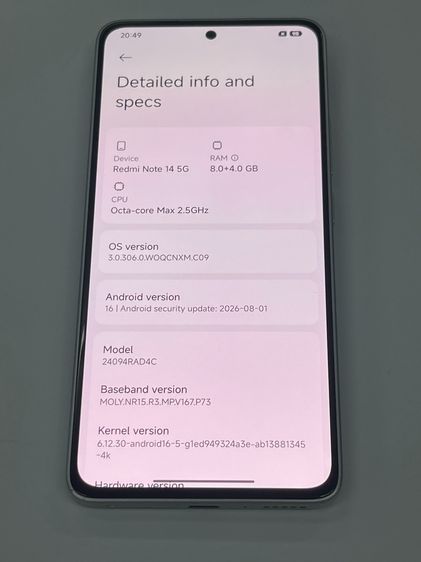 เครื่องนอก Redmi note 14 5G 8+4 128 สภาพสวย สแกนได้ แบตนาน ราคาถูกใจ รูปที่ 5