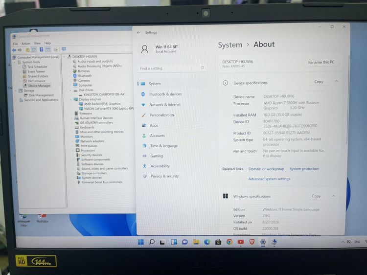 Acer Nitro AN515-45 Ryzen 7 M.2 512 สภาพสวย จอสวย แบตนาน ราคาถูกใจ รูปที่ 4